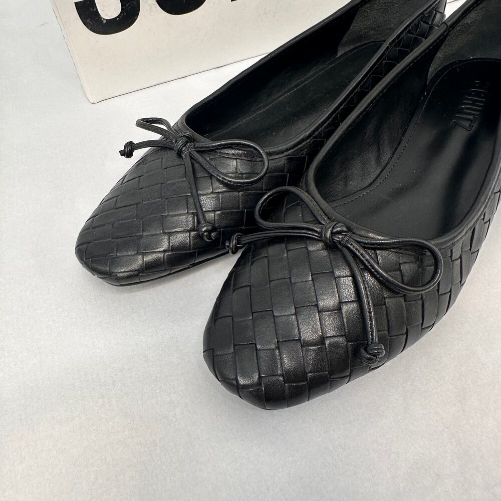 SCHUTZ New in Box Arissa Woven Ballet Square Toe Flat in Black // 6 - Picture 8 of 13
